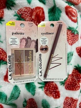 L.A. Colors Cottage Core Pink Eyeshadow Palette & Auto Eyeliner - Pink Plum